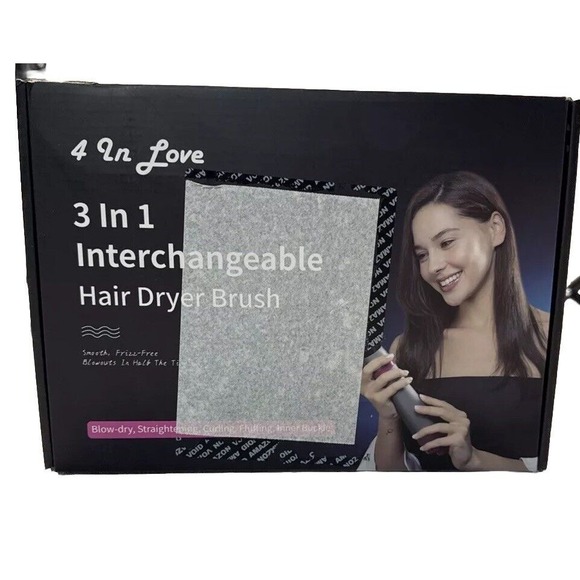 New In Box 4 In love Grey And Pink  3 In 1 Interchangeable Hair‎ Dryer Brush - Picture 1 of 16